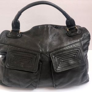 Tahari Black Leather Shoulder Bag